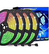 SUPERNIGHT 131.2FT Led Light Strips, 4 Rolls of 32.8FT 5050 300 Led Strip RGB, Color Changing Led...