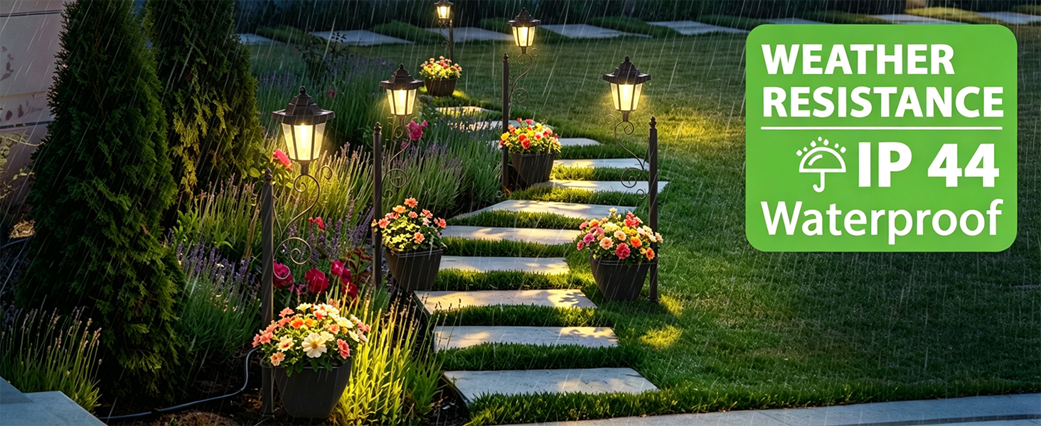 Outdoor Flower Pots Solar Post Lamps Solar Lamp Post Lights Decorative Lamp for Garden, Patio