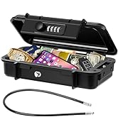 TEUEN Portable Safe Box, Waterproof Anti-Theft Beach Travel Safe Box Combination Security Lockbox...
