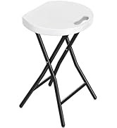 TAVR Furniture Portable Folding Chair with Handle, Heavy Duty Round Fold Stool Chair with 500lbs ...