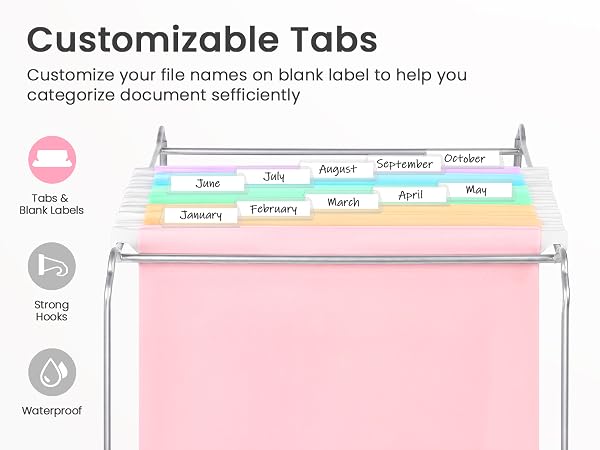 file folders hanging with tabs