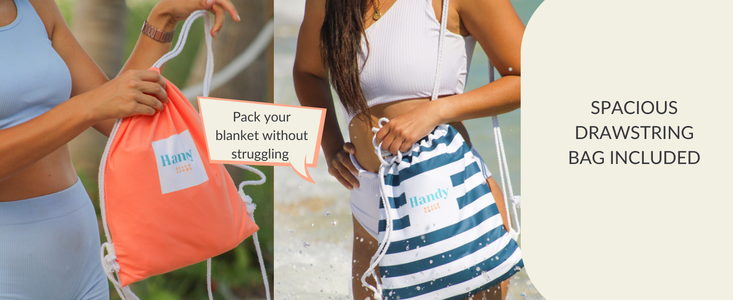 Spacious drawstring bag included