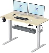 ERGO COLLECT Electric Standing Desk With Cable Management Tray,48x24 Inch Adjustable Height Sit S...