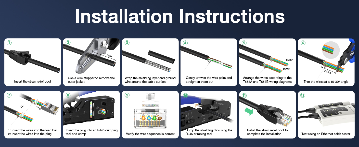 RJ45 Connector Installation Instructions