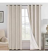 H.VERSAILTEX Linen 100% Blackout Curtains for Bedroom Full Light Blocking Curtains, Textured Wind...