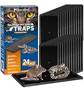 LULUCATCH Sticky Mouse Trap, 24 Pack Large Rat Traps, Pre-Baited Heavy Duty Non-Toxic Glue Boards...