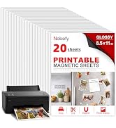 Nobefy Printable Magnetic Sheets, 8.5 x 11 Inch Magnetic Paper, 20 Pack | Flexible Magnet Sheets ...