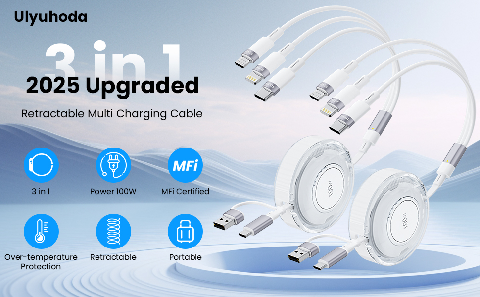 5-in-1 Retractable Charging Cable