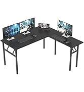 Need L Shaped Desk, Folding Computer Desk, 55 inches x 55 inches L Desk for Home Office, One-Step...