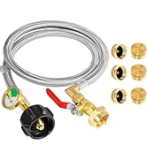 Detoypapa Propane Refill Adapter for 1lb. Tanks with 6 Caps,Propane Adapter Hose 20lb to 1lb Conv...
