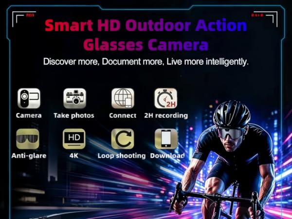 Smart HD Outdoor Action Glasses Camera Discover more, Document more, Live more intelligently