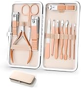 Professional Manicure Pedicure Set 12in1 Nail Care Kit with Stainless Steel Nail Clippers Cuticle...