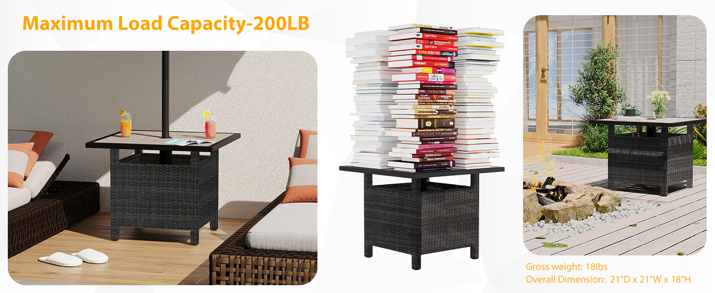 Sundale Outdoor Patio Umbrella Table