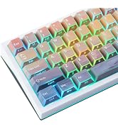 Tsungup Custom Keycaps,137 Keys Cherry Cool Key Caps Keyboard Keycap Set | Sunset-Afterglowy Side...