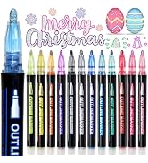 Glitter Markers Outline Pens Metallic,12 Christmas Gifts Stocking Stuffers Teen Girl Gifts Trendy...