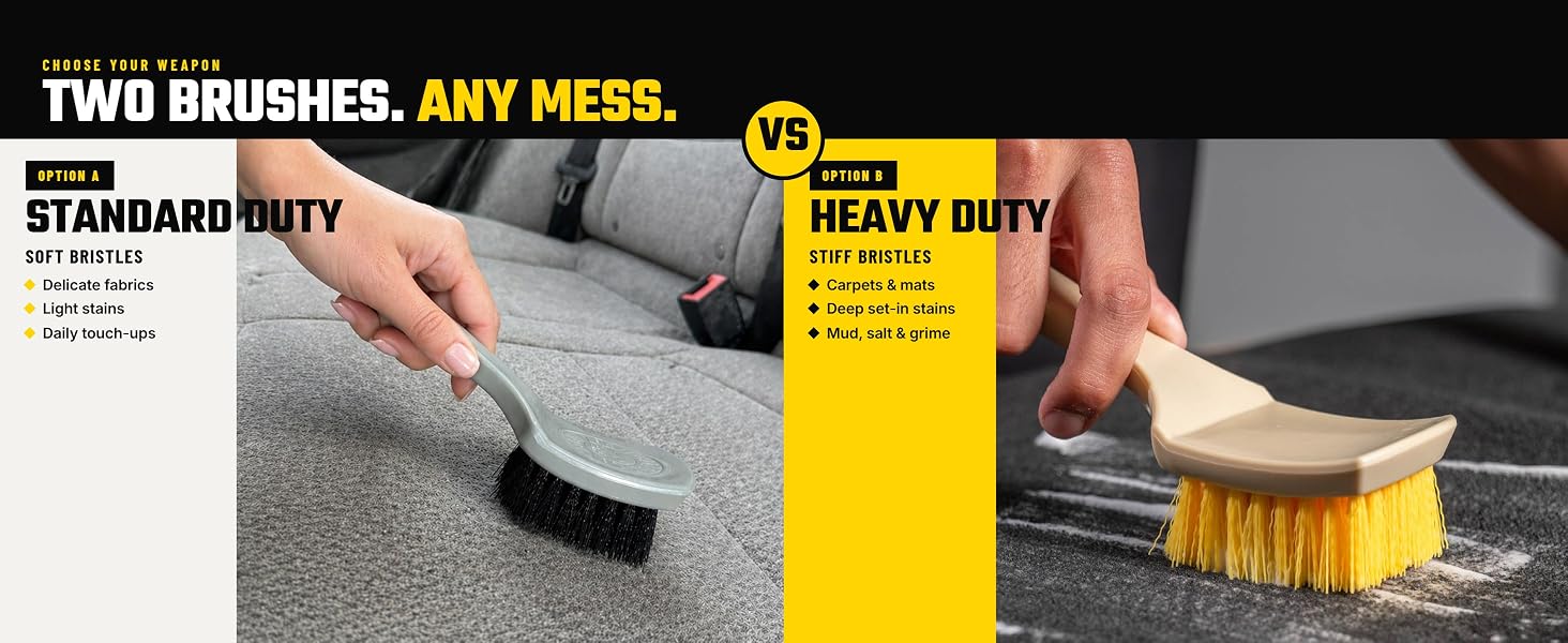 Designed for car carpets, floor mats, cloth seats, upholstery, headliners, and trunk liners.