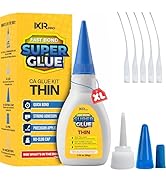 CA Glue Thin Viscosity Kit, 1.75 oz. Cyanoacrylate Glue, Super Glue for Precision Repairs, Wood, ...