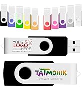 25Pcs 128MB Custom USB Flash Drive with Swivel Clip Customized USB Thumb Drive,Branding with Cust...