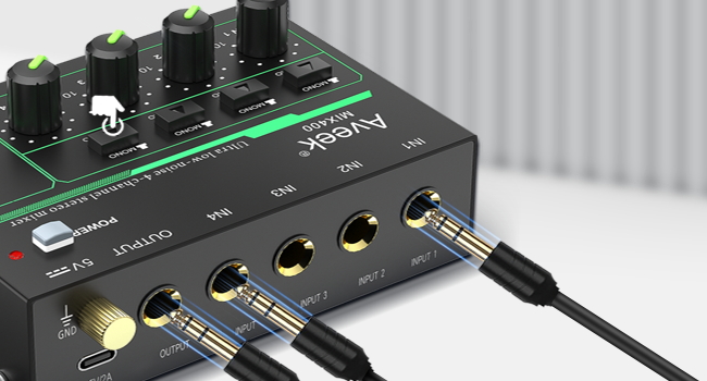audio mixer 4 channel mixer small mini audio mixer goxlr sound board xlr interface podcast dj mixer