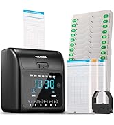 Volcora Time Clock for Employees with 150 Time Cards, 1 Ink Ribbon, 1 Rack, Punch Time Clocks Mac...