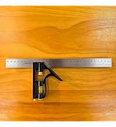 JINNANMEAS Combination Square, 300mm Stainless Steel Ruler with Level, 45-90 Degree Angle Marking...