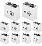 hiBCTR 10-Pack Aluminum Heater Block Specialized for MK7 MK8 Makerbot Reprap 3D Printer Extruder Kit