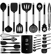 Large Silicone Cooking Utensils Set - Heat Resistant Kitchen Utensils Sets,Spatula,Spoon,Turner T...