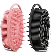 2 Pack Silicone Body Scrubber, Loofah Double-Sided Body Brush,Shower Scrubber and Scalp Massager ...