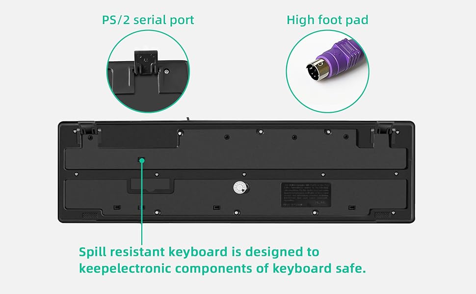 Standard PS/2 Serial Port Keyboard Size