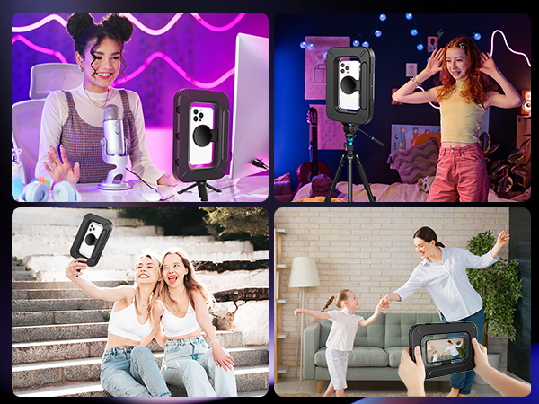 Heliora Magnetic RGB Selfie Ring Light for iPhone and Android (with Mini Tripod)