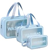 DAPOWER Travel Toiletry Bag for Women and Men, Matte Translucent Shower Bag with Handy Handle, Ma...