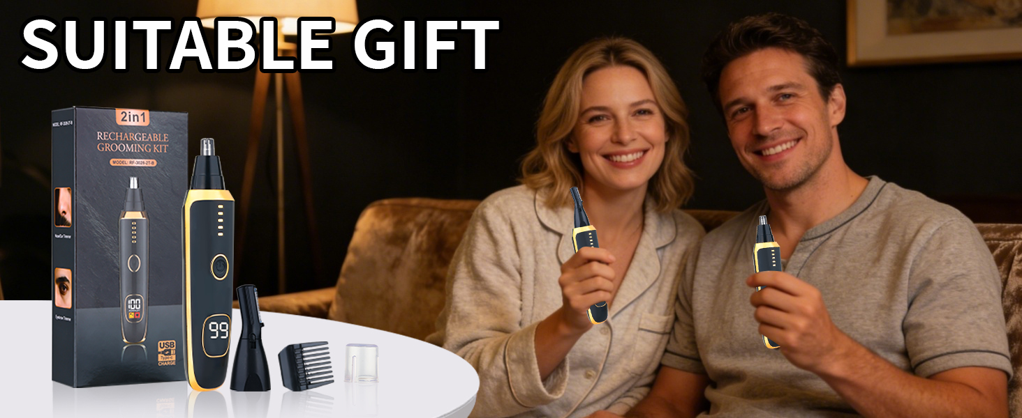 Nose &amp; Eyebrow Hair Trimmer for Women Men,Painless Rechargeable Ear &amp; Nose Hair Trimmer Clipper