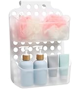 Healvian Hanging Shower Basket Adjustable Storage Bins Over Door Shower Organizer Bathroom Storag...