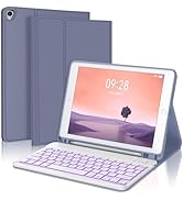 iPad 9th 2021/8th/7th Generation Keyboard Case, BORIYUAN 7 Colors Backlit Detachable Keyboard Sli...
