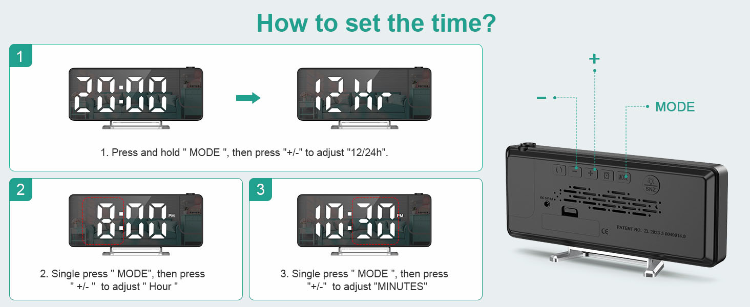 bedroom projection alarm clock