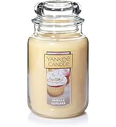 Yankee Candle Vanilla Cupcake Scented, Classic 22oz Large Jar Single Wick Candle, Over 110 Hours ...
