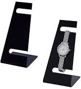AHANDMAKER 2Pcs Black Acrylic Watch Display Stand, 2.5 x 2.52 x 5.08 inch L-Shape Single Watch Di...