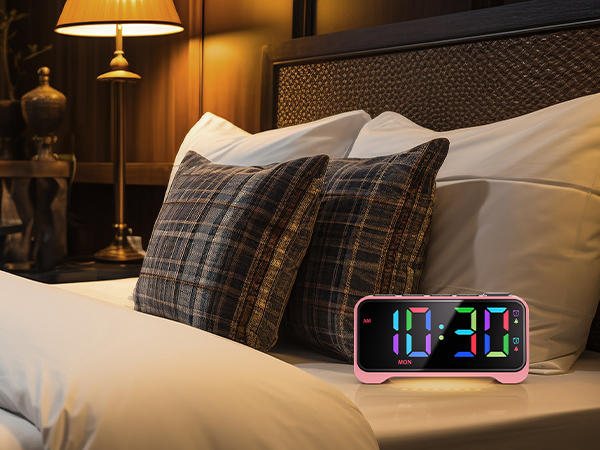 alarm clock in bedroom