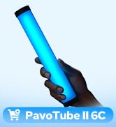 NANLITE PavoTube II 6C 10-Inch RGBWW LED Tube Light, 2700K-7500K Bi-Color, 360° Full Spectrum, CR...