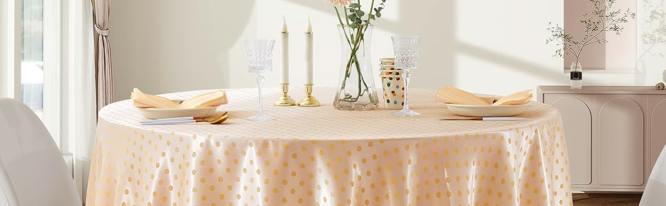 polka dot tablecloth