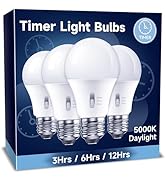UNILAMP Timer LED Light Bulbs 4 Pack, 13W (100W Equivalent) LED Bulb, Built-in Automatic Timer, 5...
