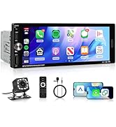 Single Din Car Stereo with Wireless CarPlay/Android Auto/Mirror Link, Driauto Car Radio Bluetooth...