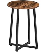 HOOBRO Side Table, Round End Accent Table with Sturdy Metal Pedestal, 15.7" Round Nightstand, for...