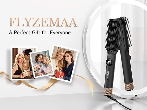 FLYZEMAA straightening brush: The versatile gift for anyone.hair straightener for thick curly hair