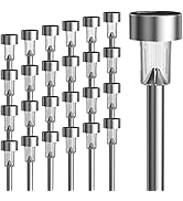 GIGALUMI 24 Pack Solar Path Lights Outdoor,Solar Lights Outdoor Waterproof,Stainless Steel LED La...