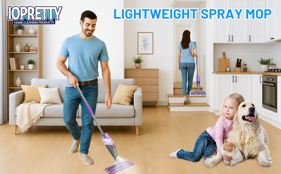 Lightweight spray mop