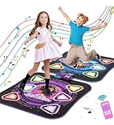 Upgraded Dance Mat for Kids, Single &amp; Double Players Mode Electronic Dance Pad with Light-up 12-B...
