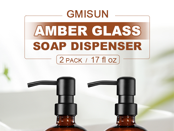 amber glass soap dispenser