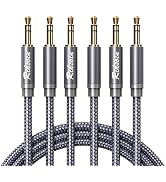 Aux Cord-3.5mm Male to Male Auxiliary Audio Cable [Shielded,Hi-Fi] 3 Pack Audiophile Aux Cable Ny...