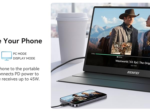 BENFEI Portable Monitor 15.6'